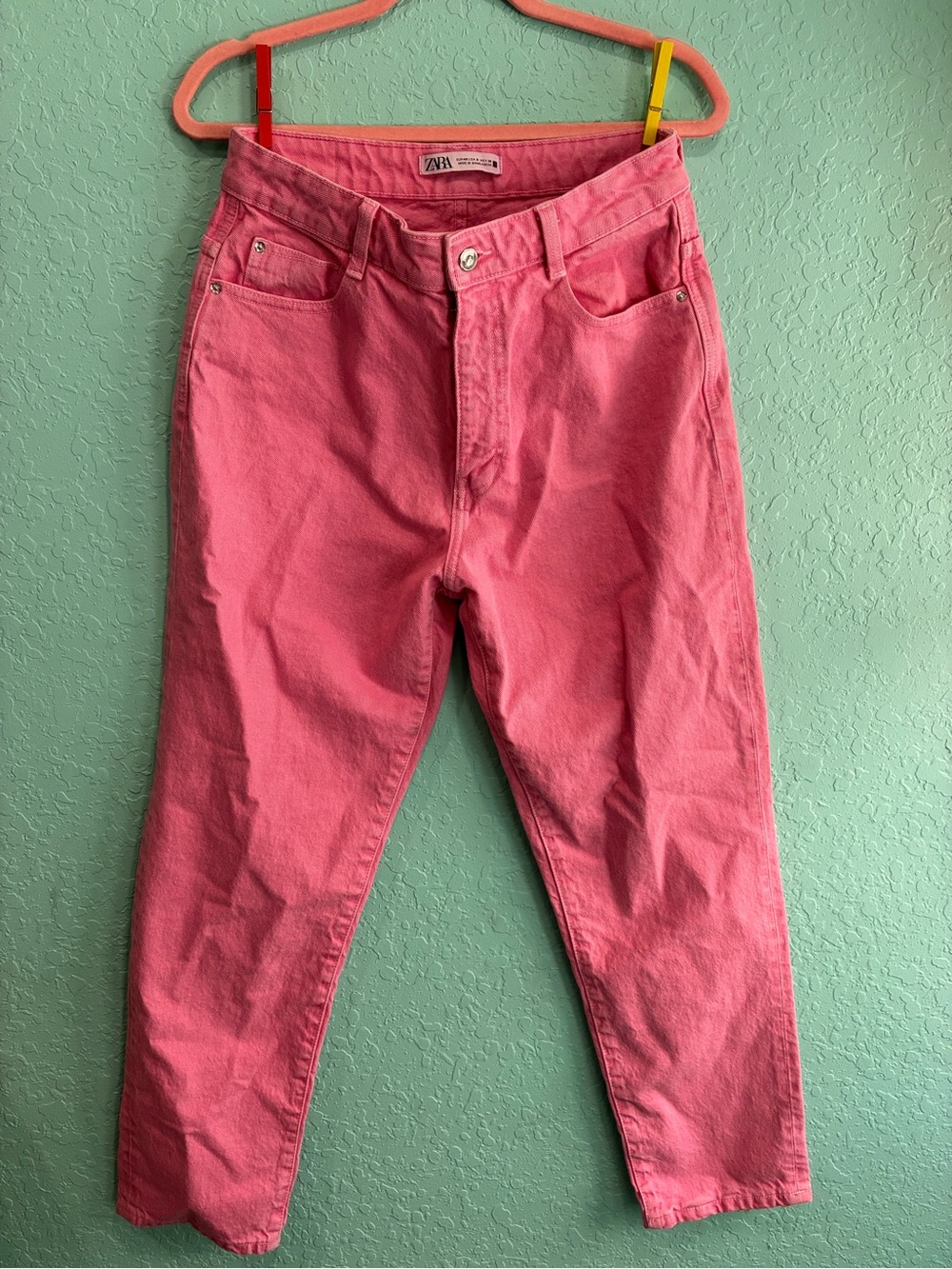Zara Pink High-Rise Women’s Jeans 8 summer preppy
